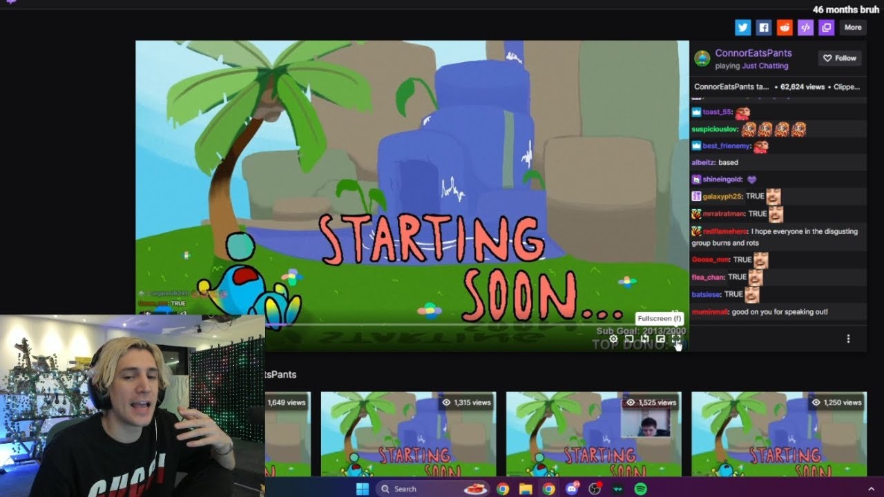 xQc reacts to ConnorEatsPants take on GeorgeNotFound Drama