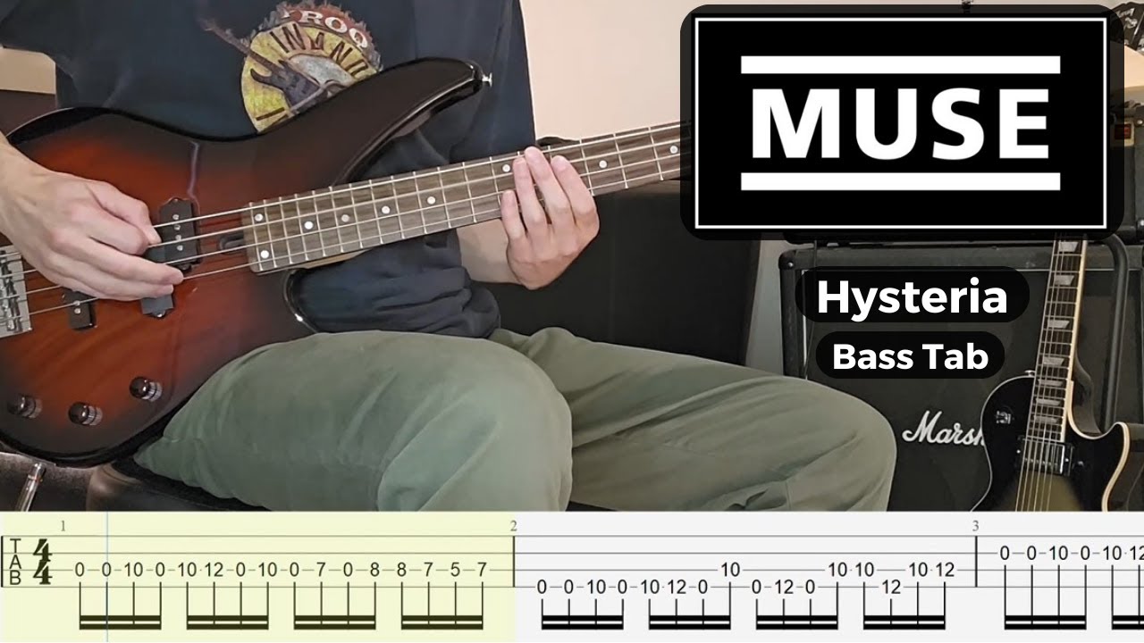 MUSE Hysteria Bass Cover with Bass Tabs muse basstabs basstab YouTube