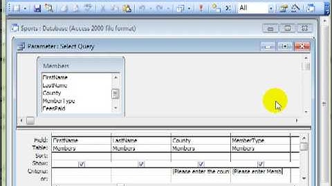 Am 5.3.2.1 Parameter Queries in Microsoft Access 2003