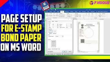 how to do page setup for E- Stamp Bond Paper in MS word | F HOQUE |