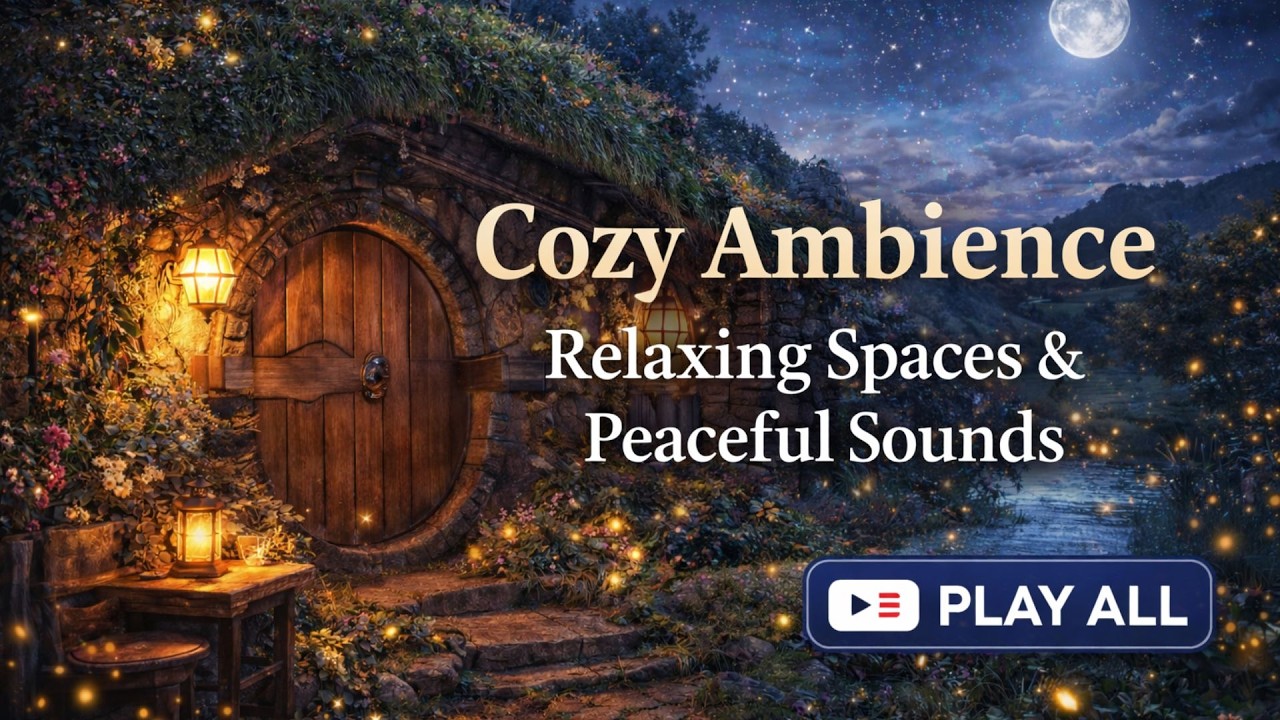 Cozy Hobbit Hole Ambience 🌙 6 Hours of Deep Sleep Music | Relaxing Fantasy Retreat & Peaceful Calm