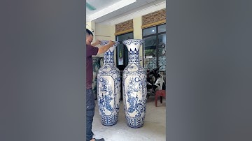 Lọ lộc bình “Tứ cảnh” men lam MS01