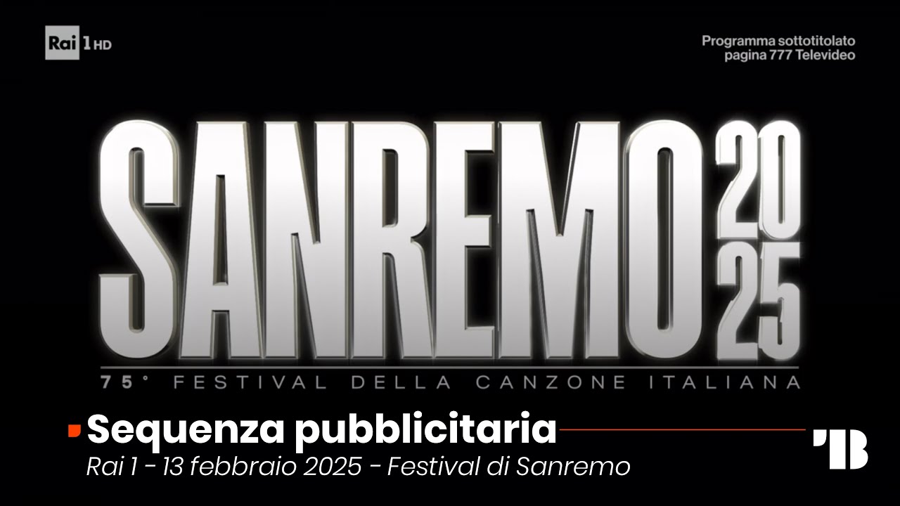Sequenza pubblicitaria Rai 1 - 13 febbraio 2025