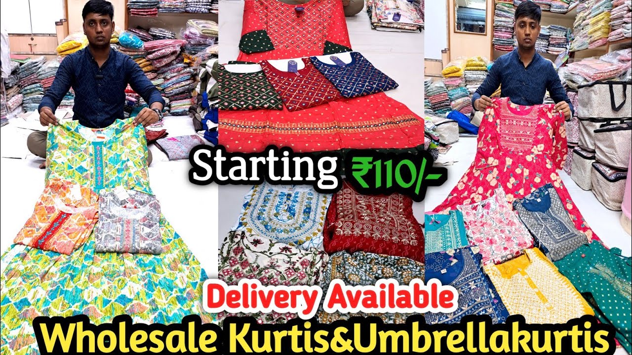 350/-Rs Umbrella Kurtis #chickpet Bangalore Wholesale Kurtis|Single Piece &  Courier Available - YouTube
