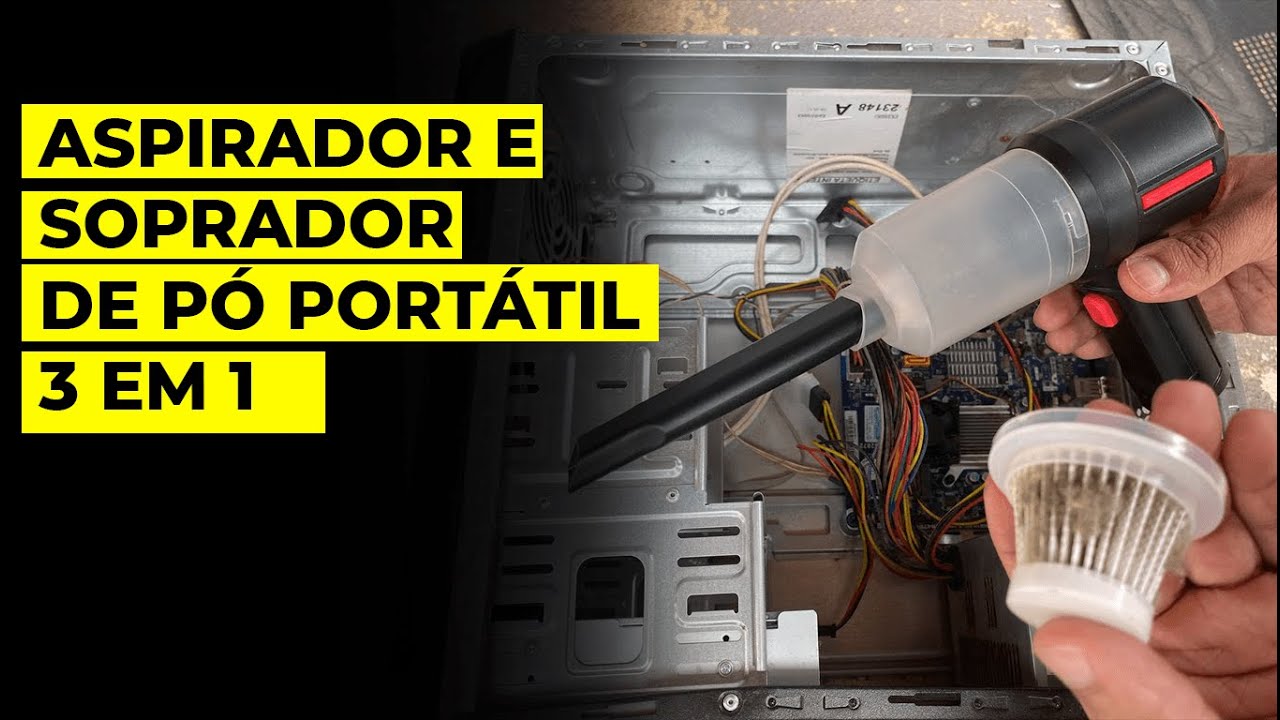 Mini Aspirador Soprador 3em1 De Ar Portátil Usb Recarregável no Shoptime