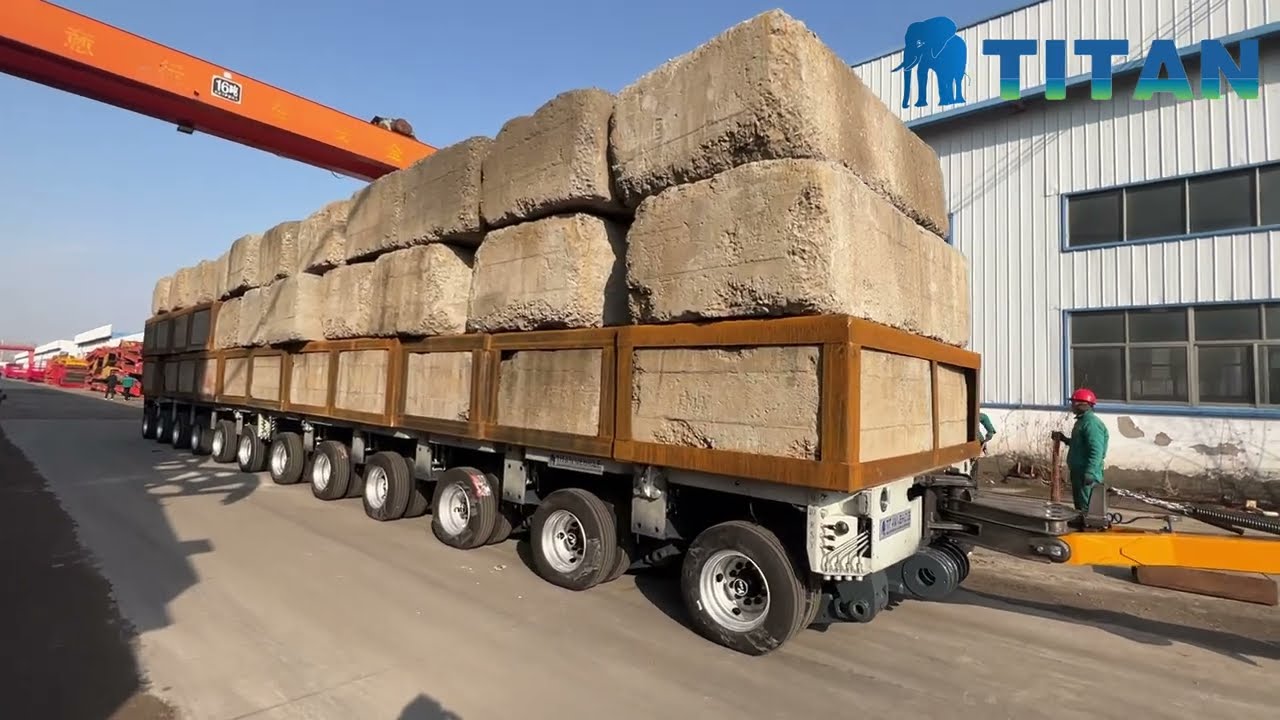 Loading Test of Goldhofer 12 Axle SPMT Modular Trailer