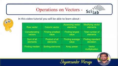 SCILAB - VECTOR OPERATIONS