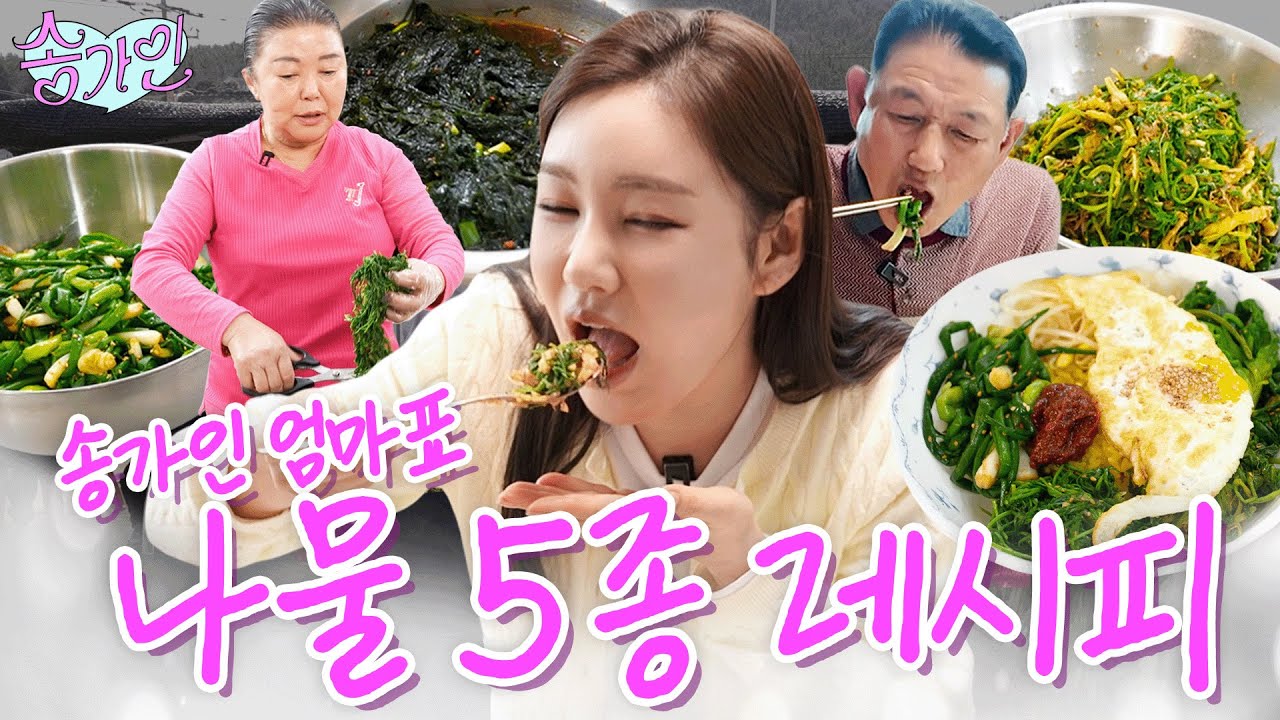 [가인이랑 아빠랑] 송가인도 안 알려주는(?) 엄마 나물 5종 레시피 최초공개✨ 엄마의 비밀주방까지 모든 걸 보여줄 예정이어라(ft. 송버지의 울금밭 리모델링)👩🏻‍🍳🌱
