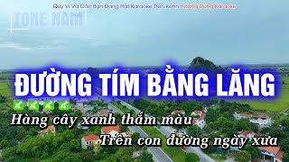Karaoke Đường Tím Bằng Lăng Tone Nam Nhạc Sống | Hoàng Dũng Karaoke