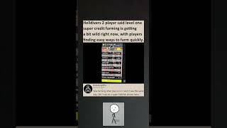 Helldivers 2 players say level 1 super credit farming is getting out of control #helldivers2