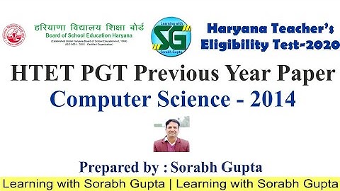 HTET PGT Computer Science Previous Year Question Paper 2014 Solution