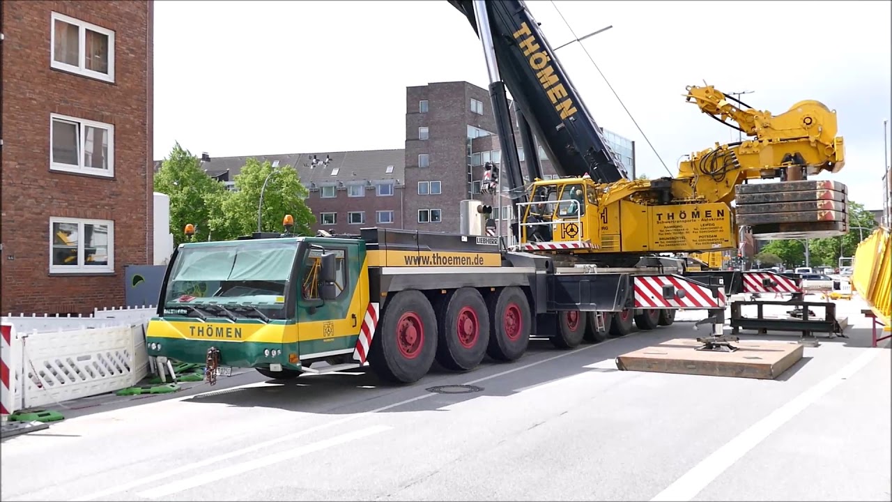 Thömen, LTM 1500-8.1 Montage Potain MDT 219 HBK und Kran abrüsten