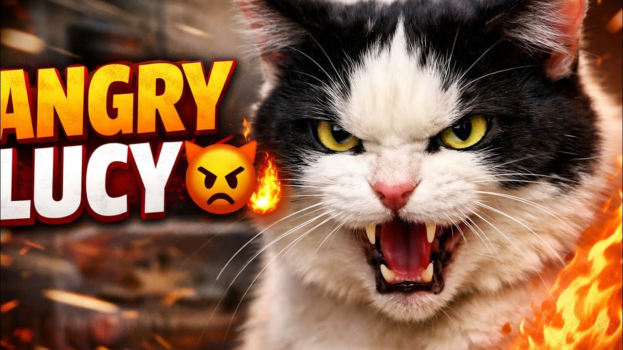 “Lucy's Angry Mode Activated 😾 | The White & Black Cat Who Fights ...