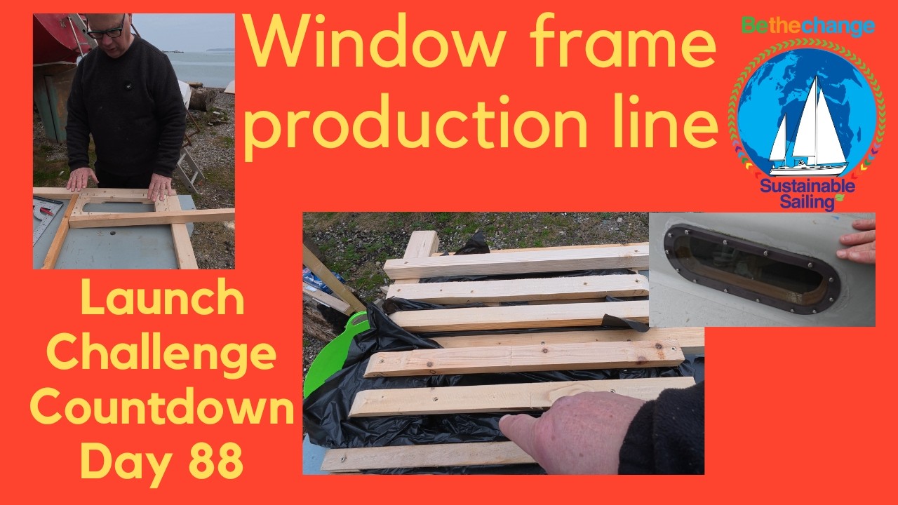 ⁣Our interior window frame production line on Countdown day 88 #BoatRefit #DIY #Challenge