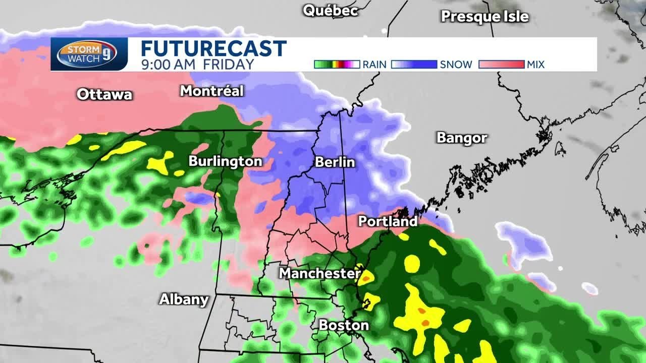 Wintry mix expected during Friday morning commute in NH - YouTube