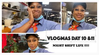 VLOGMAS DAY 10-11 | Waffle House Night Shift, Seafood Day, Chill Day.