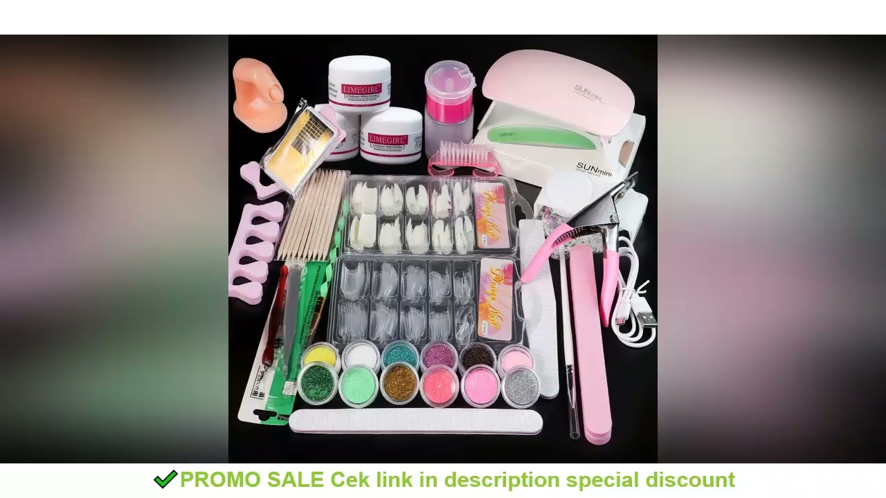 Nail Acrylic Powder and Liquid Monomer Nails Art Decoration For Manicure Set Kit Crystal Nail Glitte