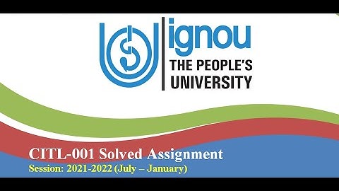 CITL 001 Solved Assignment 2021 22