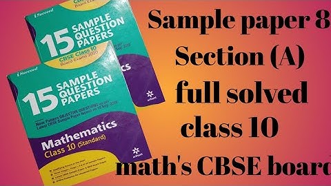 Arihant sample paper 8 | section (A) | class 10 | maths CBSE board