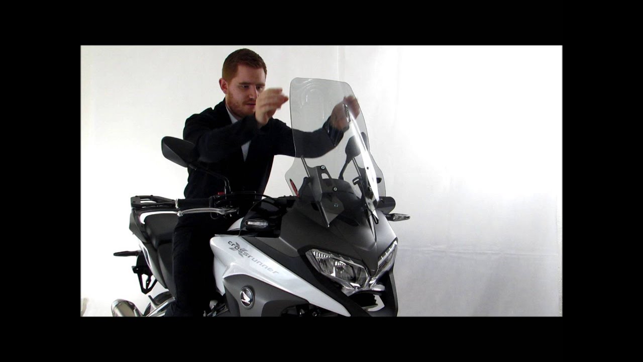 Powerbronze Honda VFR800X Crossrunner adjustable screen - YouTube Powerbronze Honda VFR800X Crossrunner adjustable screen - YouTube