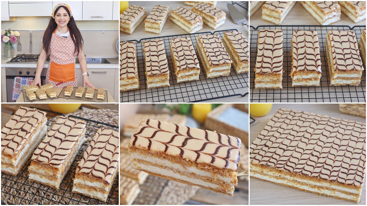 ميلفاي روعة أفضل من المحلات بطريقة أسهل منها مافماش وبكريمة بنكهة البفريوة بنة😋Millefeuille tunisien
