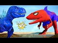 Spider-Man King Shark vs Color Pack Dinosaurs Fighting in Jurassic World Evolution
