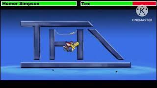 Homer Simpsons Vs Tex With Healthbars (REMAKE)