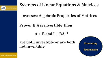 Algebraic Properties of Matrices: Inverses - Example 7