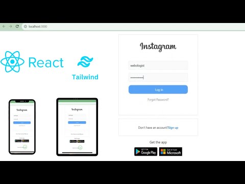 Create Instagram Login Form Using React & Tailwind