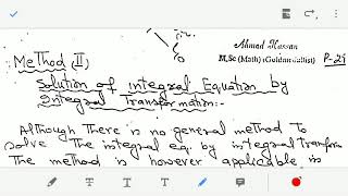 Integral Equations Lecture 3