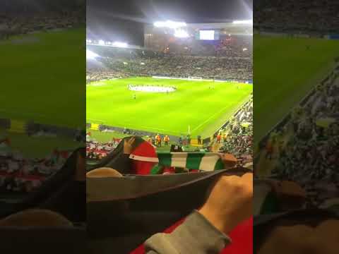 جمهور سيلتك الاسكتلندي يغني لابناء الشعب الفلسطيني لن تسيرو لوحدكم