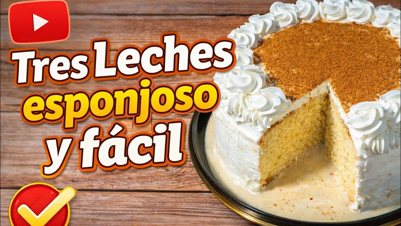 Torta tres Leches Fácil para Principiantes | Queda Perfecta🎂
