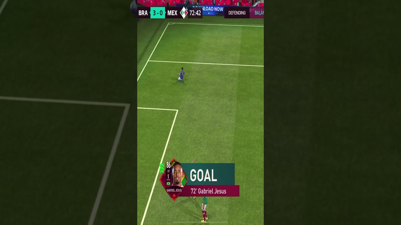 ⚽️Goal by Gabriel Jesus🥅 - BRA vs MEX🎮| FIFA Mobile 