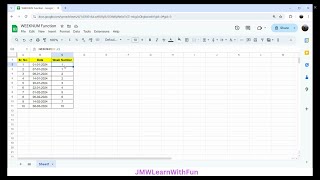WEEKNUM Function in Google Sheets