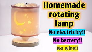 Diy rotating lamp|How to make lamp at home|Diy homemade lamp|Diy night lamp|Diy rotating table lamp