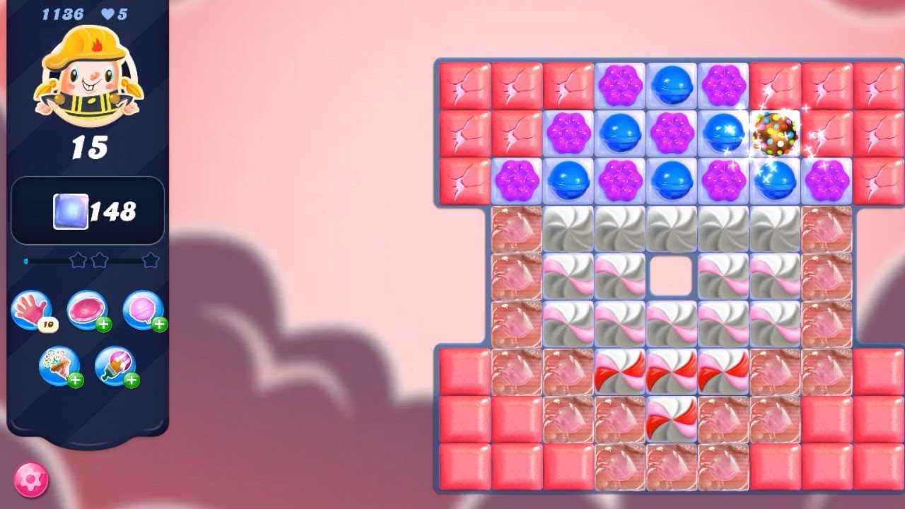 Candy Crush Saga Level 1136 - YouTube