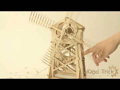 Мельница Wood Trick Деревянный 3D пазл (механический деревянный конструктор)