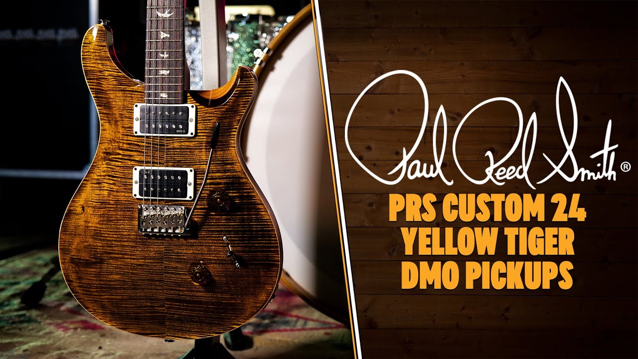 PRS Custom 24 Yellow Tiger Pattern Thin - DMO Pickups - YouTube