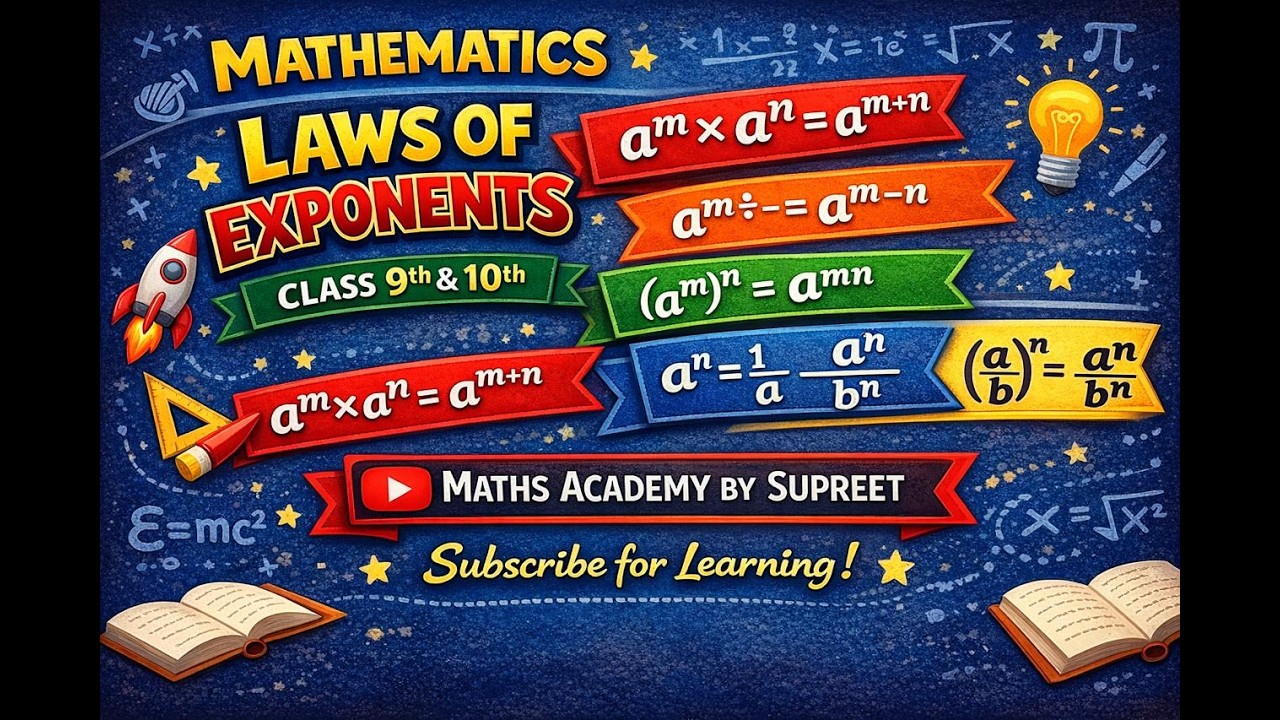 Learn exponent rules with examples | one shot | class 9th-10th | Mathematics