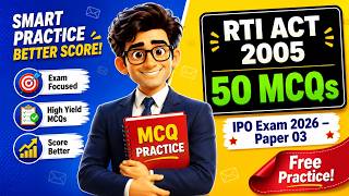 IPO Exam 2026 | RTI ACT 2005 | Top 50 MCQs   # IPOMCQs #IPOExam2026
