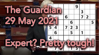 Sudoku solution – The Guardian 29 May 2021 Expert? Pretty tough! screenshot 4