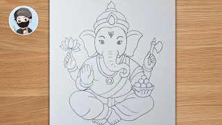 Ganesh Chaturthi Drawing Ganesh Ji Outline Pencil Drawing Easy Ganesh Ji Drawing