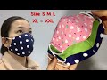 The mask looks VERY NICE - NO FOG ON GLASSES - sewing just 4 minutes, full size S to XXL DIY at home