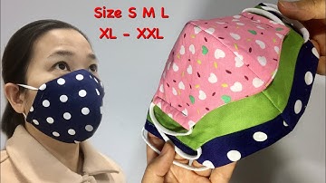 The mask looks VERY NICE - NO FOG ON GLASSES - sewing just 4 minutes, full size S to XXL DIY at home
