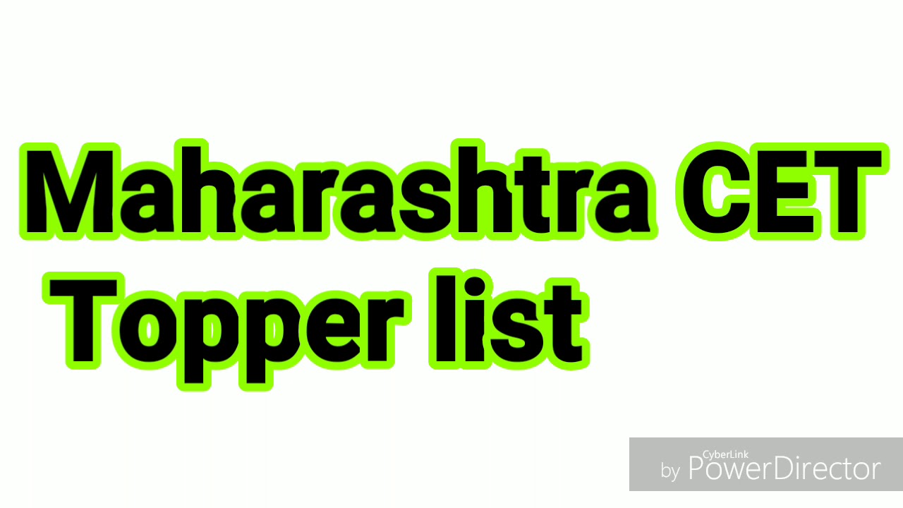 Maharashtra CET Topper list 2019