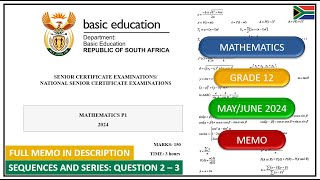 Question 2 - 3 Sequences and Series Grade 12 May/June 2024 Mathematics Paper 1