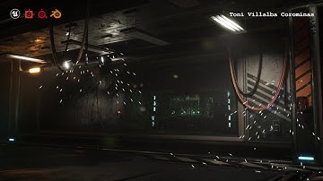 Dark Scifi environment in Unreal Engine 4 - Interrogation room glass view