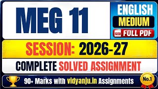 IGNOU MEG 11 Solved Assignment 2026-27 | American Novel | MEG 11 | MEG Solved Assignment | 90+ Marks