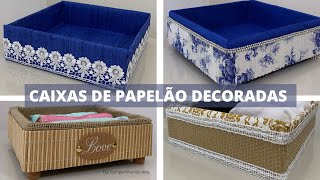 DIY DECORATED CARDBOARD BOXES 4 beautiful ideas Crafts best out of waste