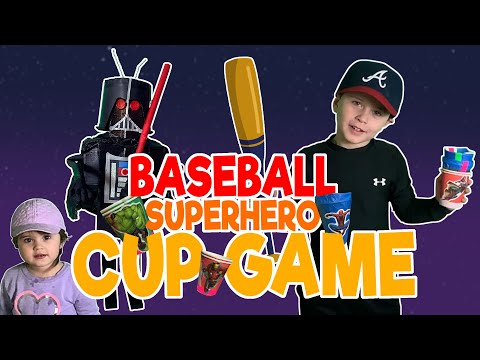 Baseball Super Hero cup Hitting Game for kids.